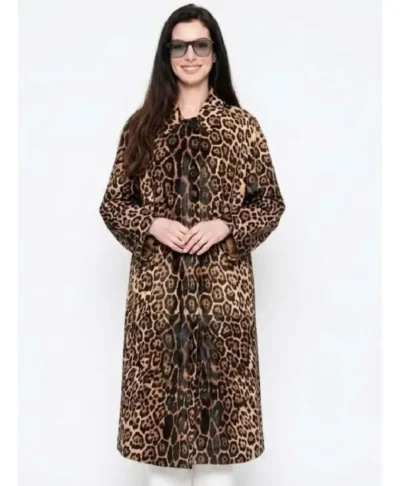 Anne Hathaway The Devil Wears Prada 2 Leopard Coat