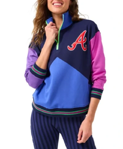 Atlanta Braves Colorblock Quarter-Zip Sweatshirt