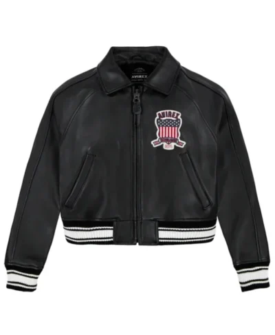 Avirex Cropped Icon Black Jacket