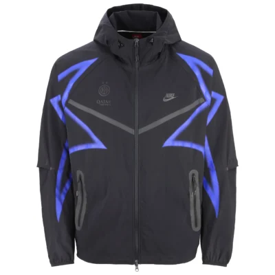 Black Hooded Tech Jacket