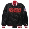 Black San Francisco 49ers Blackout Full-Snap Satin Jacket