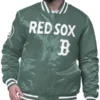 Boston Red Sox City Connect Green Varsity Satin Jacket Icon