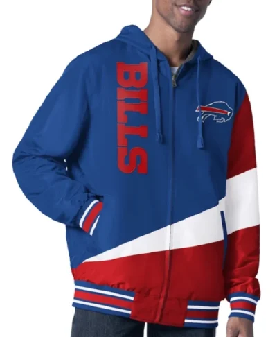 Buffalo Bills Retro Color Block Hooded Full Zip Jacket