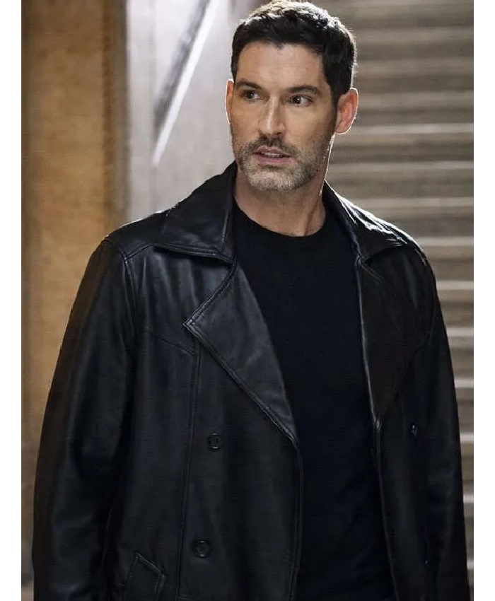 CIA 2026 Tom Ellis Black Leather Coat