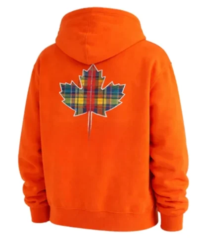 Canada Leaf Print Orange Hoodie Tartan Pride Edition