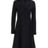 Carol Womens Black Double Breasted Wool Coat
