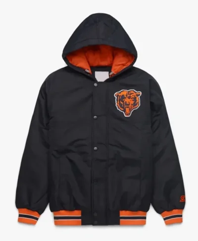 Chicago Bears Black Hooded Parka Jacket