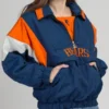 Chicago Bears Retro 90’s Pullover Hooded Jacket Blue