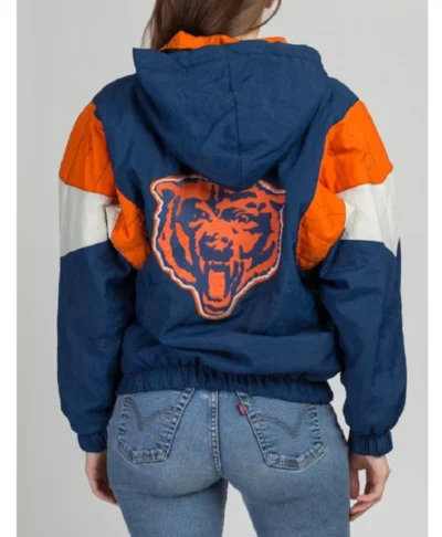 Chicago Bears Retro 90’s Pullover Hooded Jacket Blue