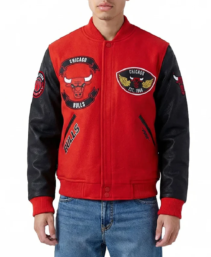 Chicago Bulls Sport Red and Black Varsity Jacket