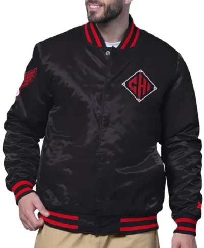 Chicago White Sox City Connect Black Varsity Satin Jacket Limited