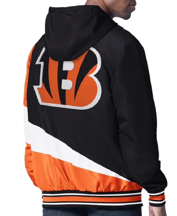 Cincinnati Bengals Retro Color Block Hooded Full Zip Jacket