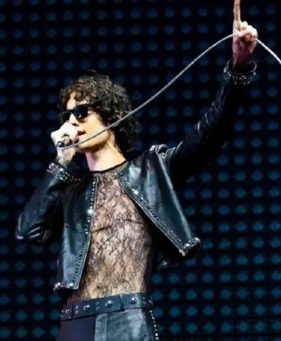 Coachella 2026 Sombr Studded Leather Jacket