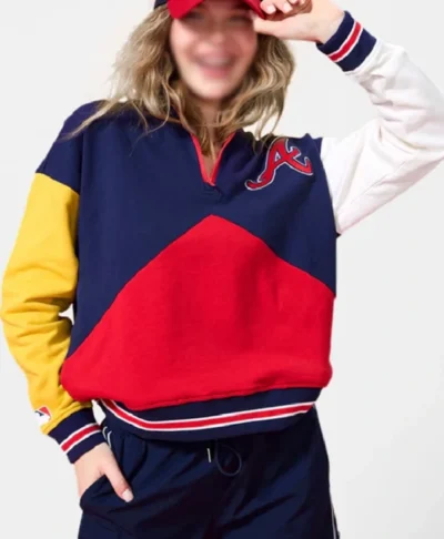 Colorblock Atlanta Braves Quarter-Zip Sweatshirt