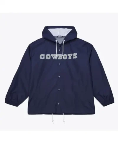 Dallas Cowboys Coaches Navy Windbreaker Hooded Jacket