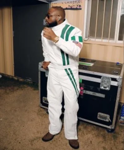 Davido 2026 Coachella Celebrity White Tracksuit