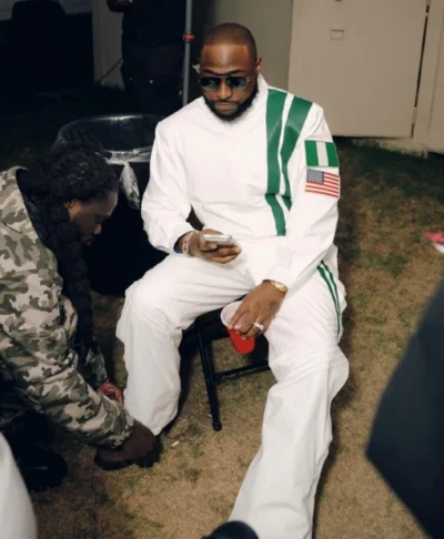 Davido 2026 Coachella Celebrity White Tracksuit