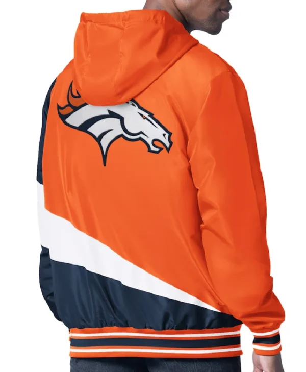 Denver Broncos Retro Color Block Hooded Full Zip Jacket