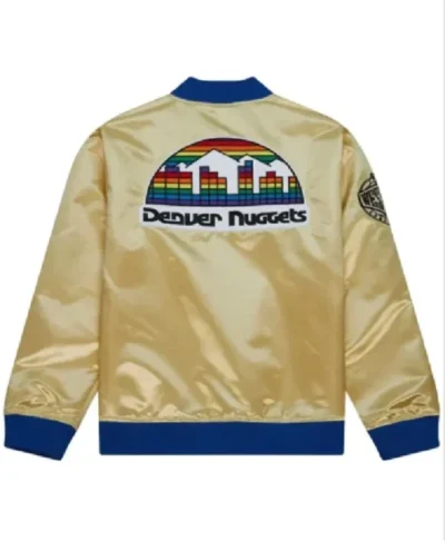 Denver Nuggets OG Gold Satin Varsity Jacket