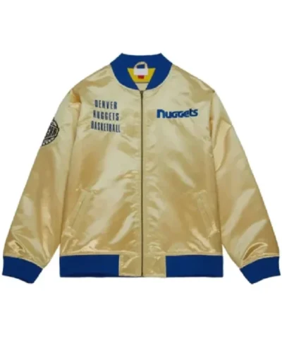 Denver Nuggets OG Gold Satin Varsity Jacket