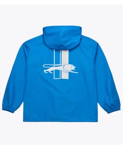Detroit Lions Blue Hooded Windbreaker Jacket