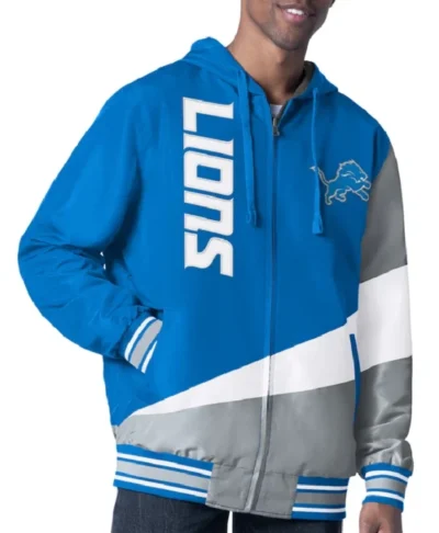 Detroit Lions Hooded Jacket Color Block Edition Retro Look