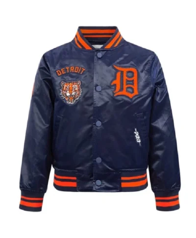 Detroit Tigers Lightweight Satin Varsity Jacket
