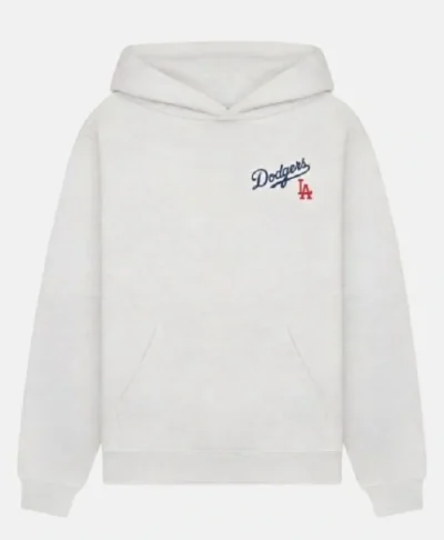 Dodgers Grey Serif Logo Pullover Hoodie