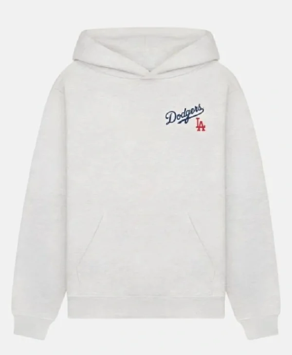 Dodgers Grey Serif Logo Pullover Hoodie