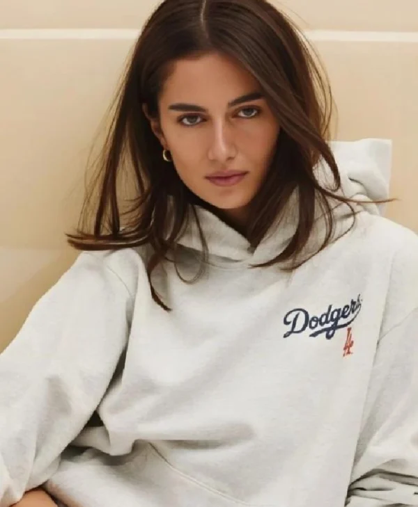 Dodgers Grey Serif Logo Pullover Hoodie