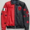 Enzo Ferrari Racing Leather Jacket Red Black Style