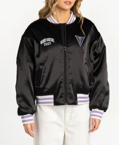 Golden State Valkyries Black Satin Bomber Jacket Limited