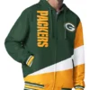 Green Bay Packers Retro Color Block Hooded Full Zip Jacket