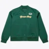 Green Bay Packers Retro Logo Satin Varsity Jacket