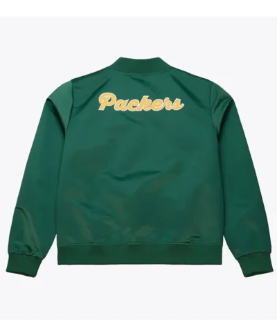 Green Bay Packers Retro Logo Satin Varsity Jacket