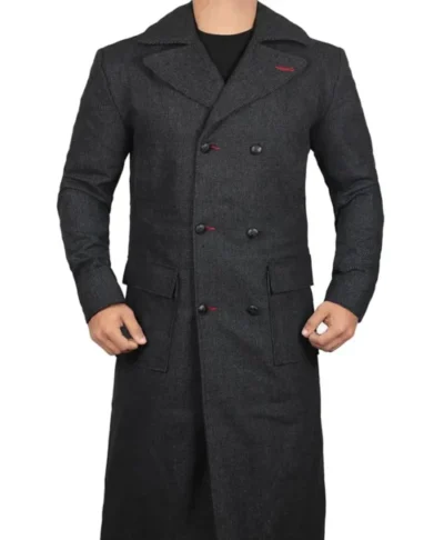 Grey Wool Trench Coat Classic Winter Elegance