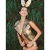 Hailey Bieber Golden Vest Luxury Style Edition