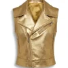 Hailey Bieber Golden Vest Luxury Style Edition
