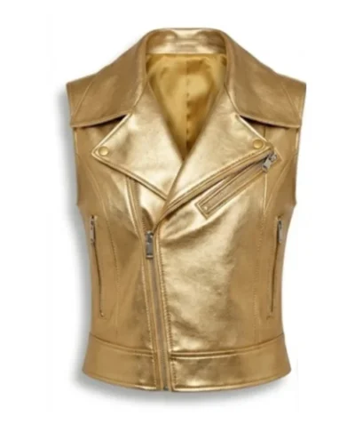 Hailey Bieber Golden Vest Luxury Style Edition