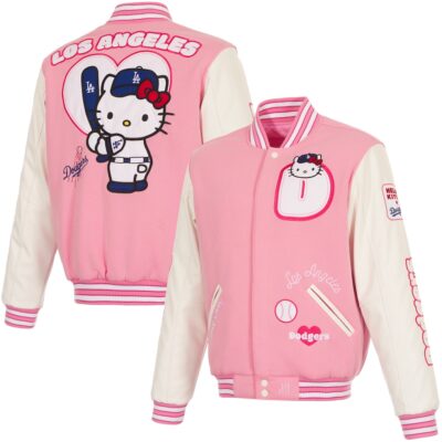 Hello Kitty Dodgers Reversible Pink Bomber Jacket