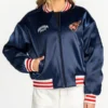 Indiana Fever Navy Satin Bomber Jacket