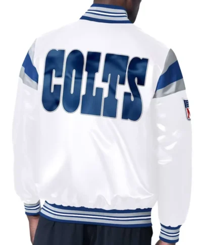 Indianapolis Colts Midweight White Satin Jacket