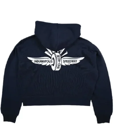 Indy 500 Wing Wheel Flag Cropped Racing Hoodie
