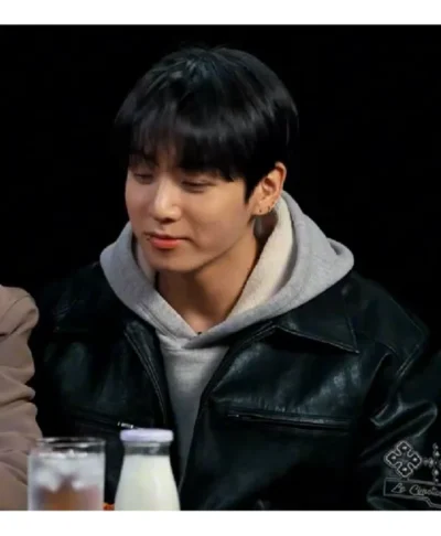 Jung Kook Hot Ones Black Leather Jacket