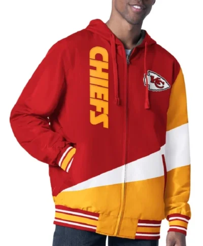 Kansas City Chiefs Retro Color Block Hooded Full Zip Jacket