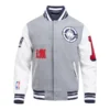 LA Clippers Classic Rib Old English Bomber Jacket