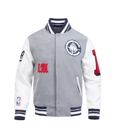 LA Clippers Classic Rib Old English Bomber Jacket