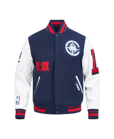 LA Clippers Classic Rib Old English Bomber Jacket