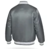 LA Dodgers Gray Satin Varsity Jacket Full Snap Edition