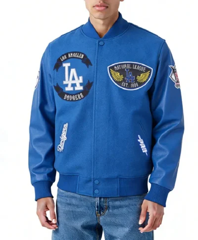 LA Dodgers Sport Red and Black Varsity Jacket